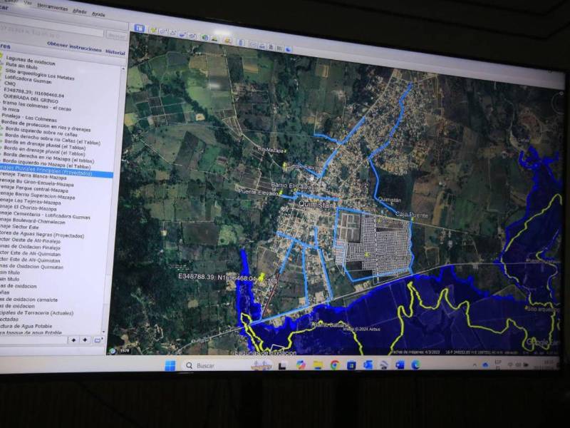 Proyección del polígono de afectación de la represa y lo cercano que quedará del embalse el casco urbano del municipio y la carretera CA, de los que siete kilómetros se deberán rehacer, ya que quedarían bajo el agua.
