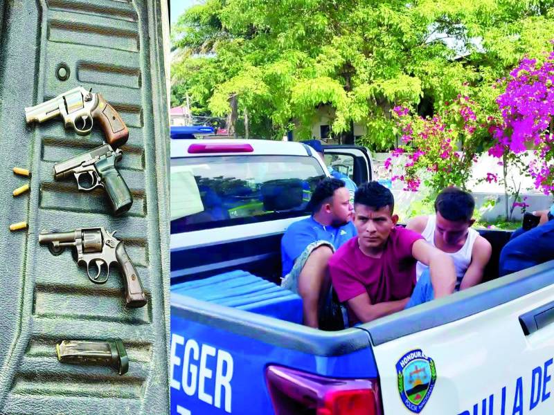 Los tres hombres fueron capturados por agentes de la Policía de Tránsito.
