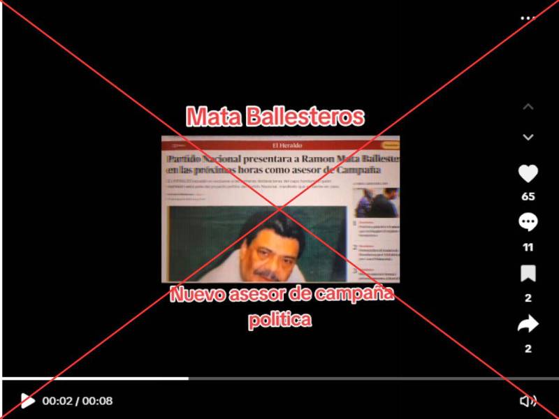 Captura de pantalla a una publicacion de TikTok hecha el 2 de junio de 2025