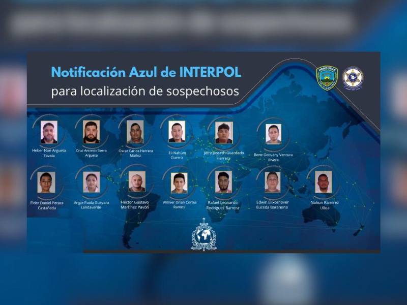El listado de sospechosos añadidos a la notificación azul de Interpol.