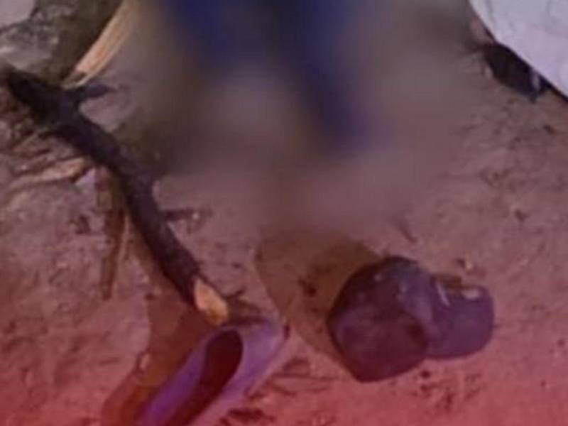 Vista de la escena del crimen en Guayape, Olancho.