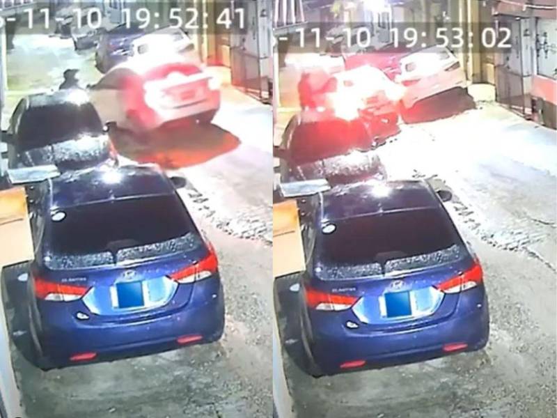 Capturas de pantalla del video que captó el asalto.