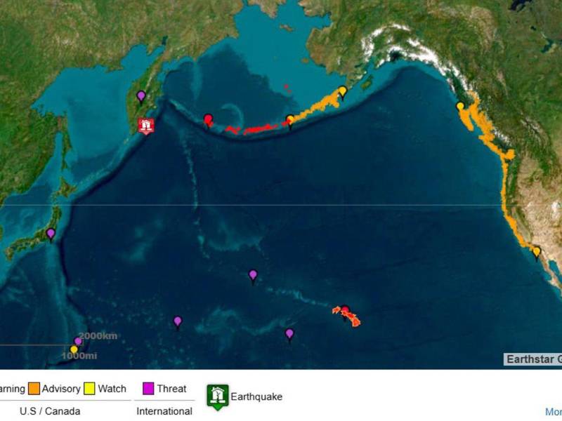 El sismo registrado frente a las costas del sur de la península rusa de Kamchatka provocó alertas de tsunami en varios países bañados por el océano Pacífico.