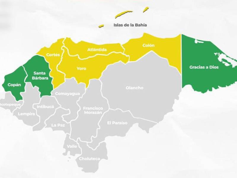 Representación gráfica del sistema de alerta emitido por Copeco.