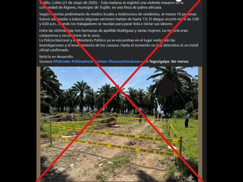 Captura de pantalla a una publicación de Facebook hecha el 22 de mayo de 2026.
