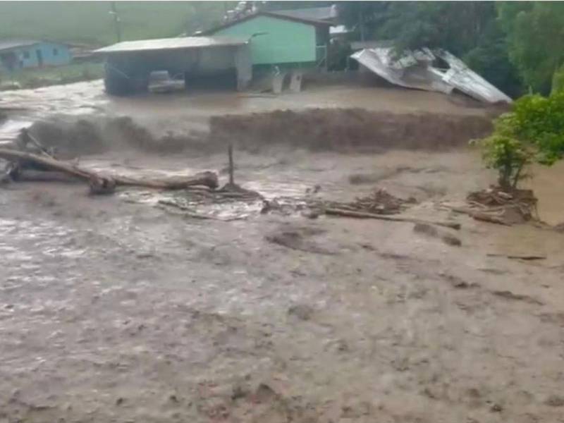 En Dolores Merendón más de 60 casas quedaron destruidas por las fuertes lluvias.