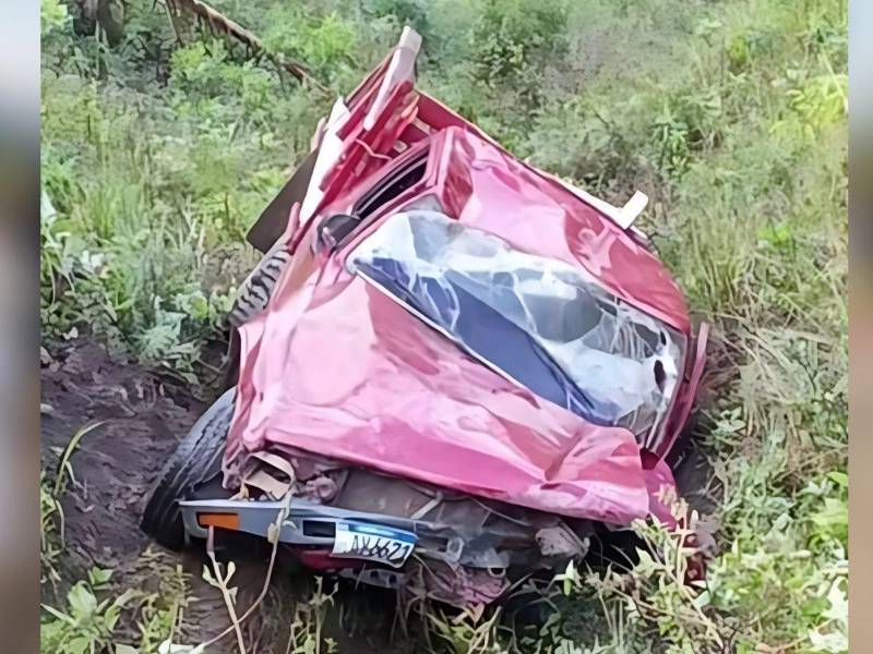 Imagen del accidente vial en la aldea El Malacate, El Paraíso.