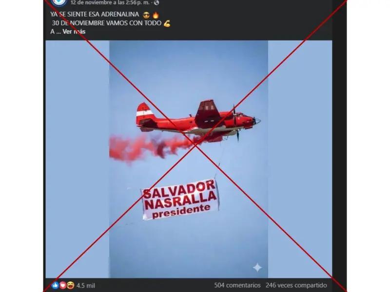 Captura de pantalla a una publicación de Facebook hecha el 17 de noviembre de 2025, adaptada a esta cartela.