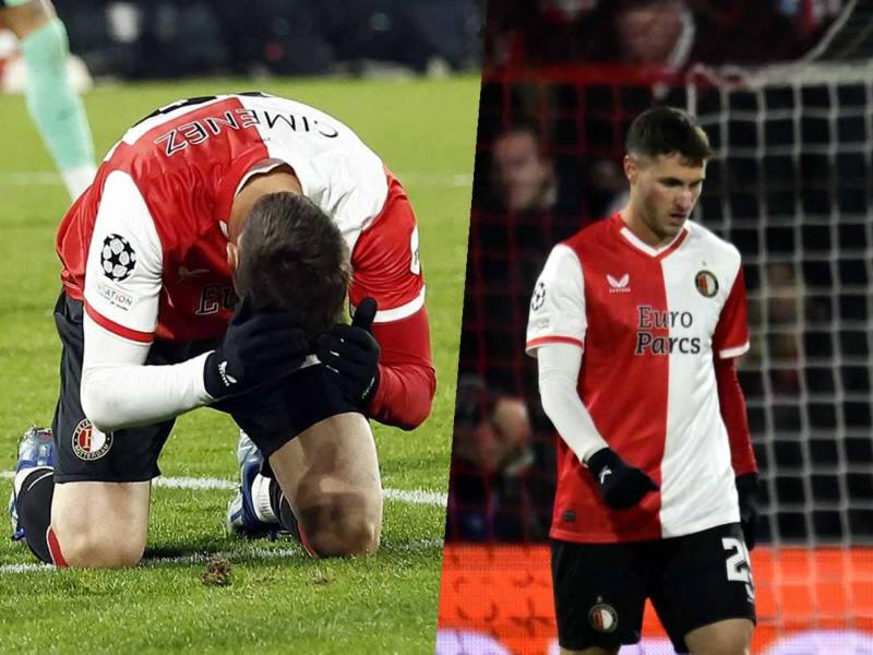 Santiago Giménez marcó un autogol en la derrota del Feyenoord en casa contra el Atlético de Madrid en la Champions League.