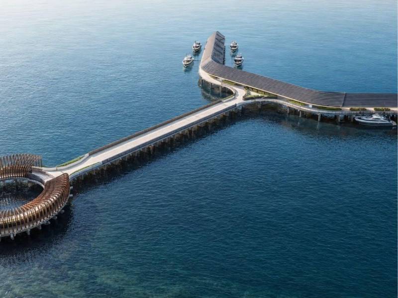 Este es un prediseño del nuevo muelle para yates de Tela. La propuesta aún no corresponde al diseño definitivo y podría experimentar cambios durante la etapa de planificación. Una vez concluida la obra, se espera que se convierta en un nuevo atractivo para turistas nacionales y extranjeros.