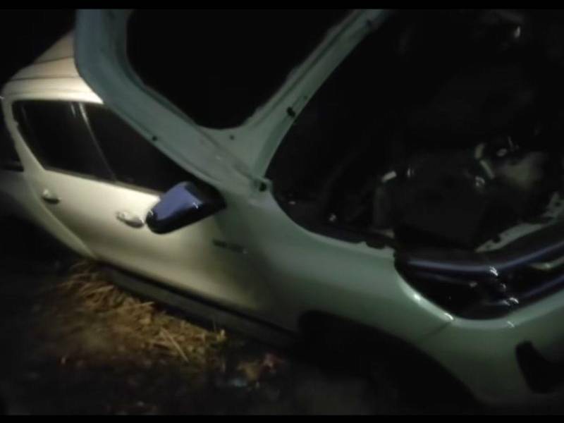 Escena del accidente registrado en Danlí, El Paraíso, donde dos empleados de una empresa constructora perdieron la vida la madrugada de este domingo.