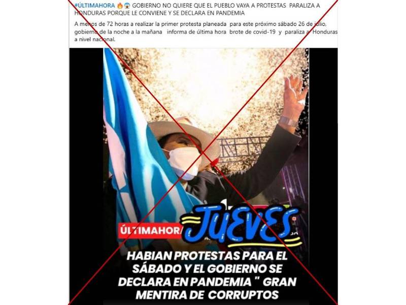 Captura de pantalla a una publicación de Facebook hecha el 25 de julio de 2025.