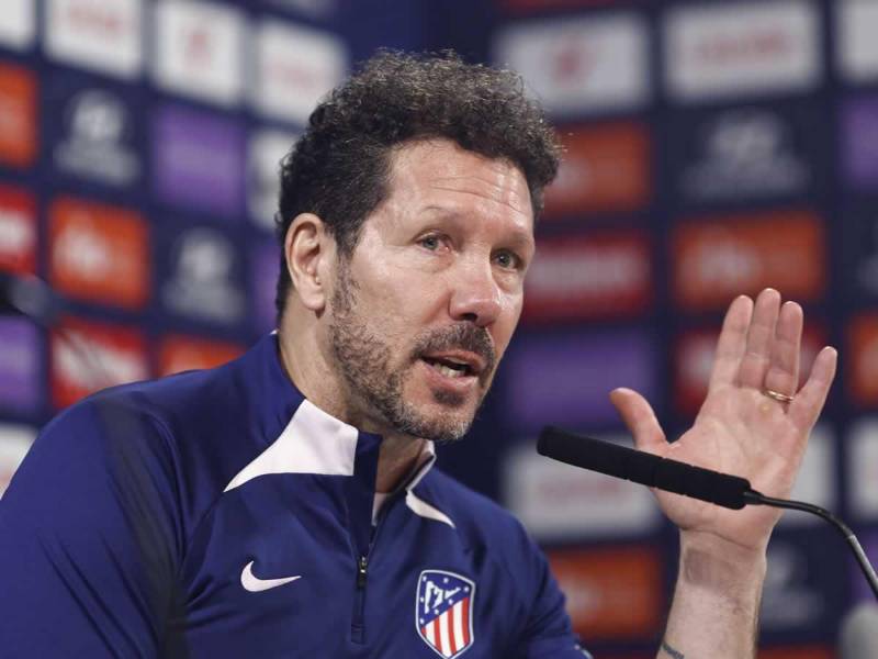 Diego Simeone, durante la conferencia de prensa que ofreció este miércoles.