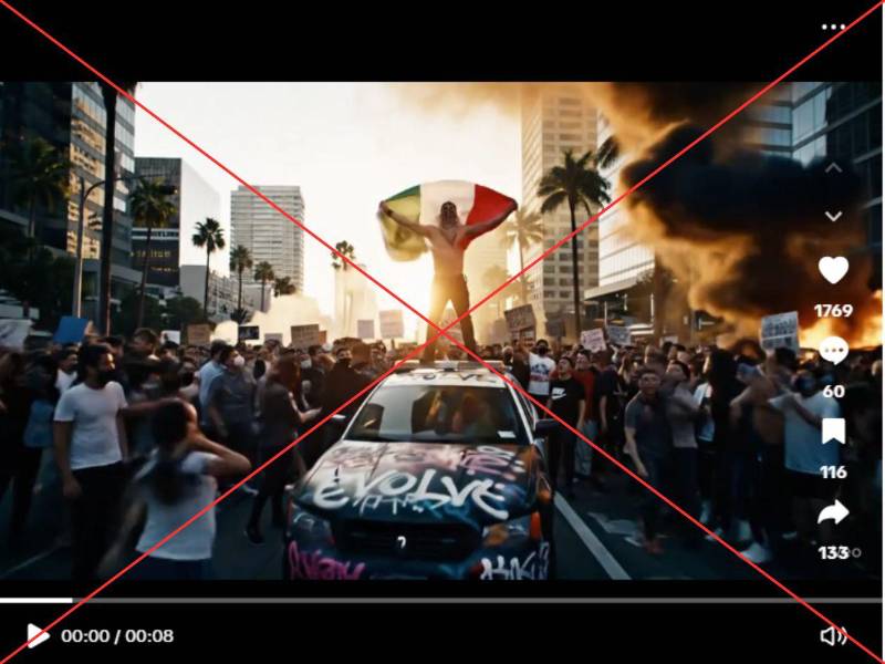 Captura de pantalla a una publicacion de TikTok hecha el 11 de junio de 2025.