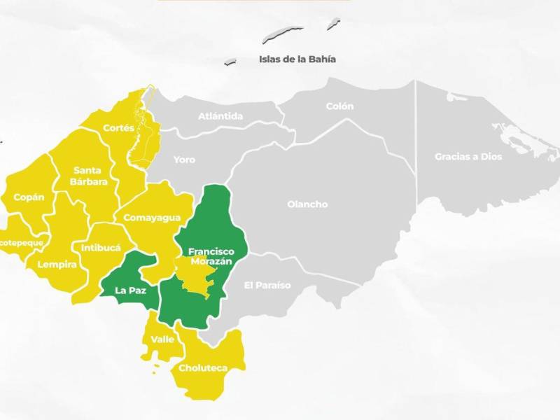 Último mapa de alertas de Copeco publicado este viernes.