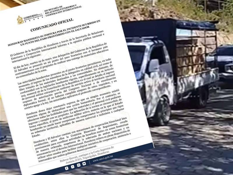 Honduras fija postura tras incidente en paso fronterizo con El Salvador