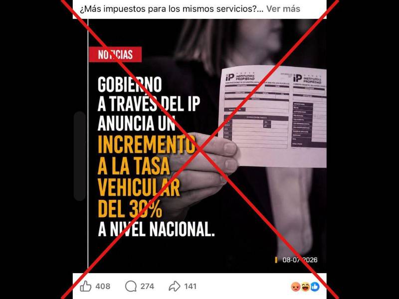 Captura de pantalla a una publicación de Facebook hecha el 9 de julio de 2026.