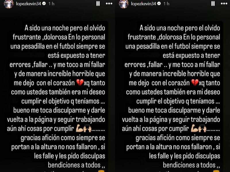 Kevin López reacciona tras fallar dos penales en la eliminación del Olimpia