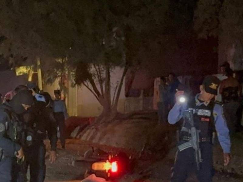 Lugar de los hechos en la colonia Santo Tomás, en el municipio de Juticalpa, Olancho.