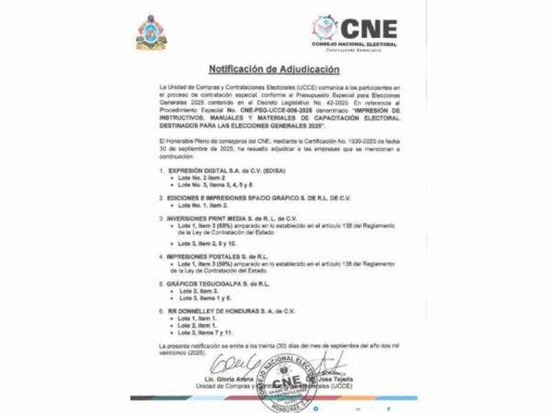 Certificación No. 1940-2025 del CNE.
