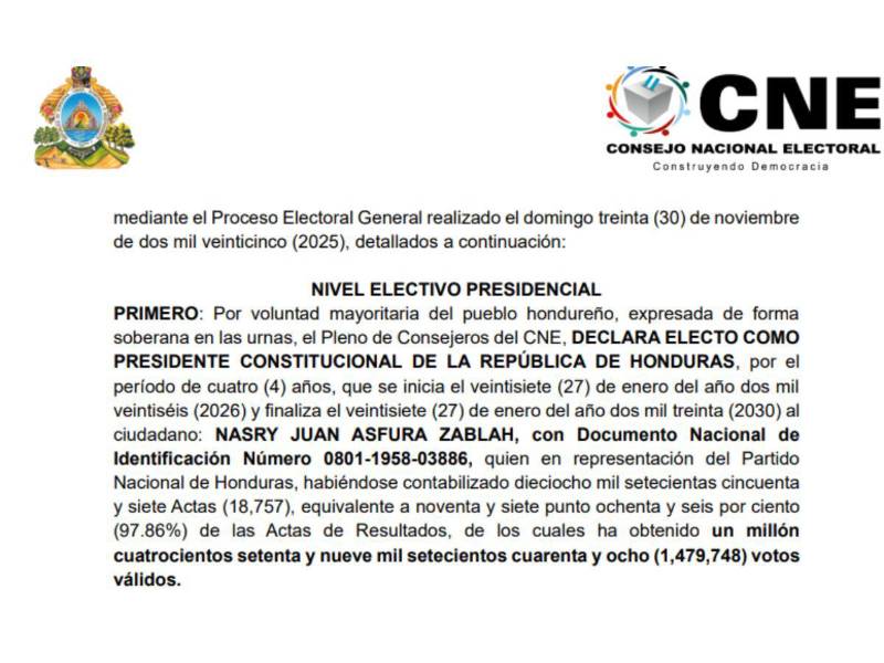 Declaratoria de Elecciones Generales del CNE.