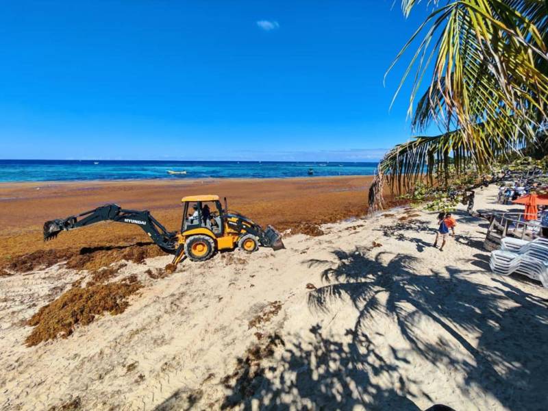 Maquinaria especializada para acelerar las labores de limpieza en Roatán.