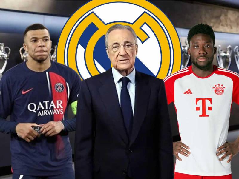 Florentino Pérez tendría un acuerdo para los fichajes de Kylian Mbappé y Alphonso Davies.x