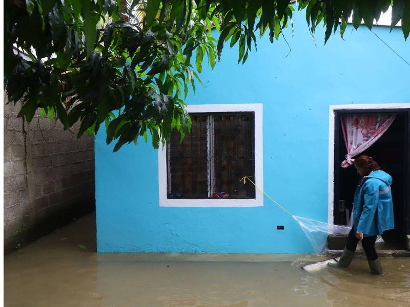 En las zonas bajas de la Rivera Hernández y Chamelecón decenas de viviendas han resultado afectadas.