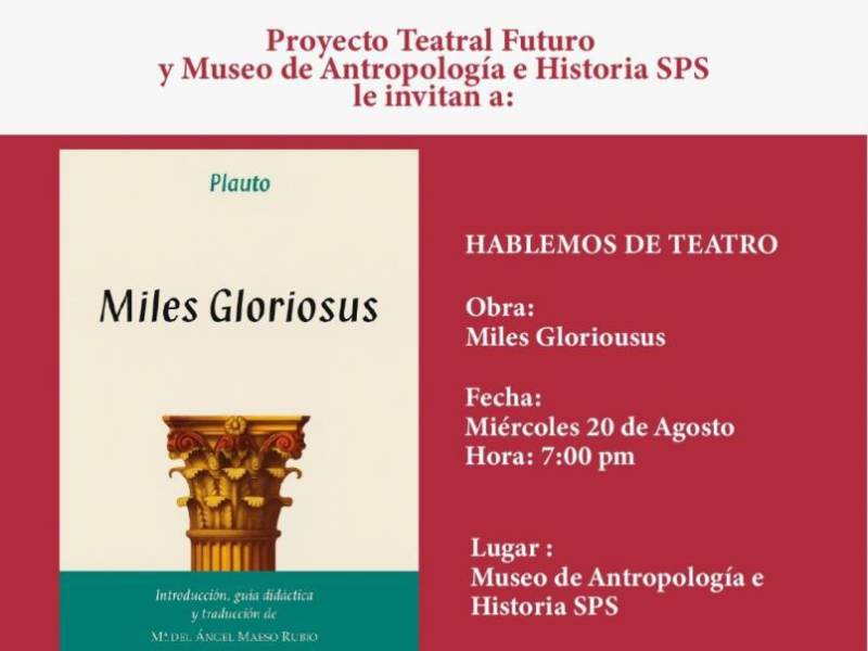 Arte ilustrativo del último evento en agenda para agosto.