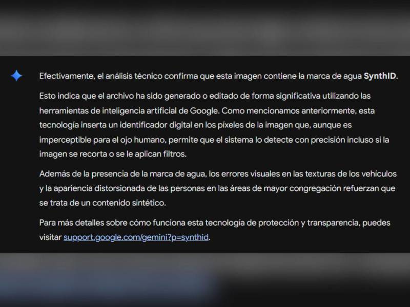 Captura de pantalla a los resultados de la herramienta Gemini.