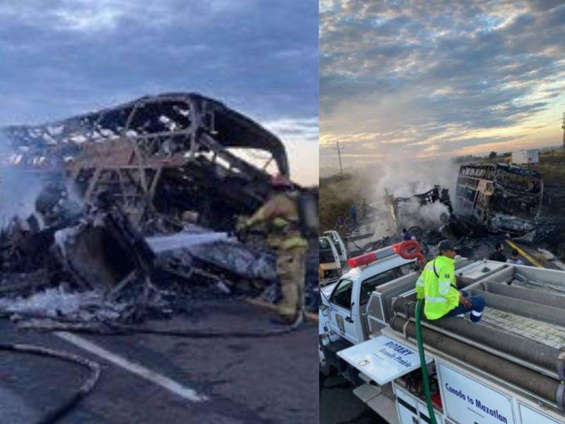 Vista de la escena del accidente en México.