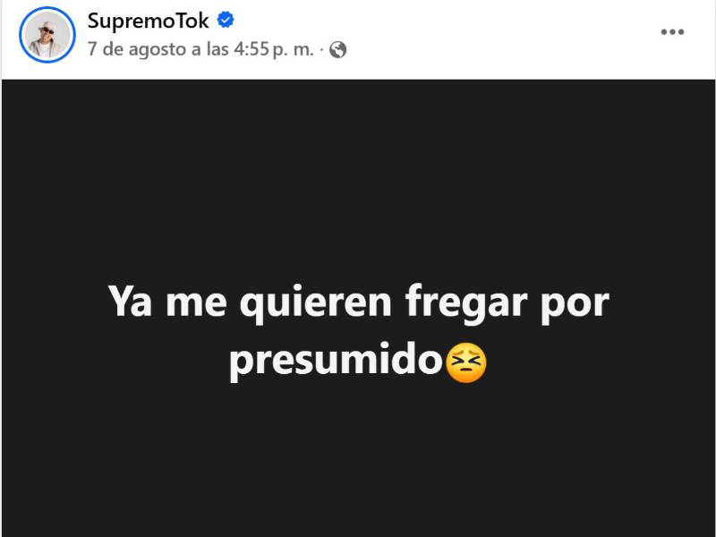 Aunque inicialmente expresó su reacción con esta publicación, el tiktoker dijo que seguirá presumiendo.
