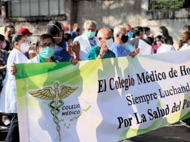 Protesta del Colegio Médico de Honduras.