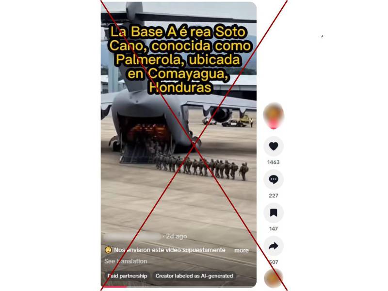 Captura de pantalla a una publicación de TikTok hecha el 13 de marzo de 2026.