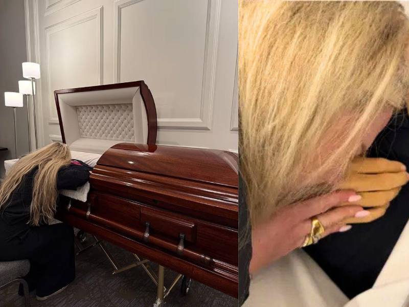 La viuda llora sobre el féretro de Charlie Kirk.