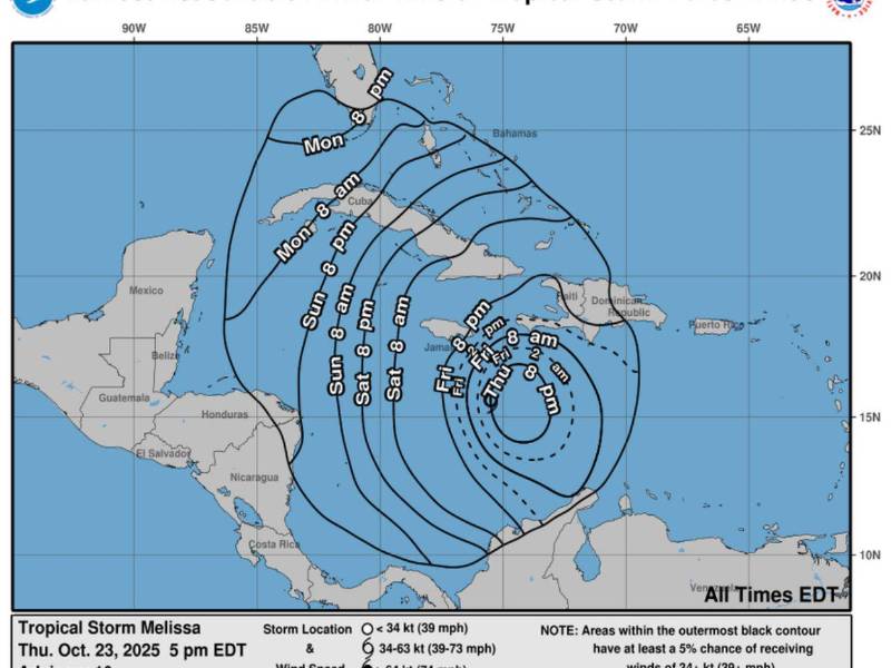 Se pronostica un movimiento lento hacia el norte o norte-noreste en el Caribe durante el próximo día más o menos, seguido de un giro brusco hacia el oeste durante el fin de semana.