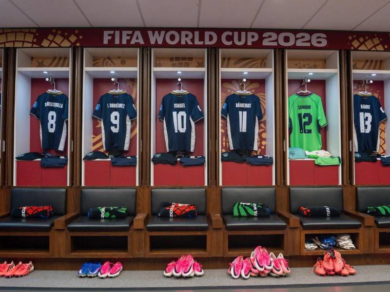 Camerino de la selección de Panamá previo al inicio del duelo ante Croacia.