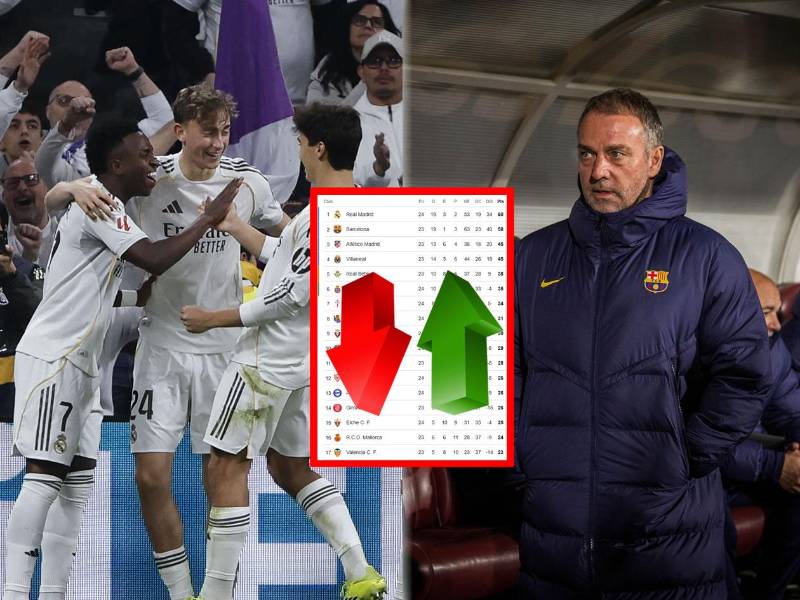 Real Madrid desbancó al Barcelona del primer lugar de la tabla de posiciones de la Liga Española.