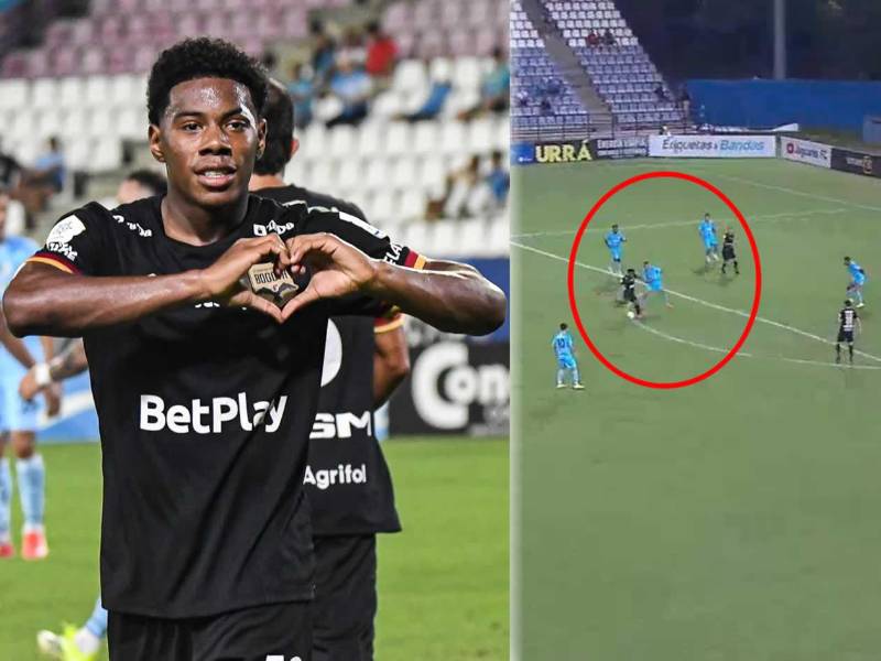 El hondureño Dereck Moncada marcó su segundo gol con el Internacional de Bogotá en Colombia.