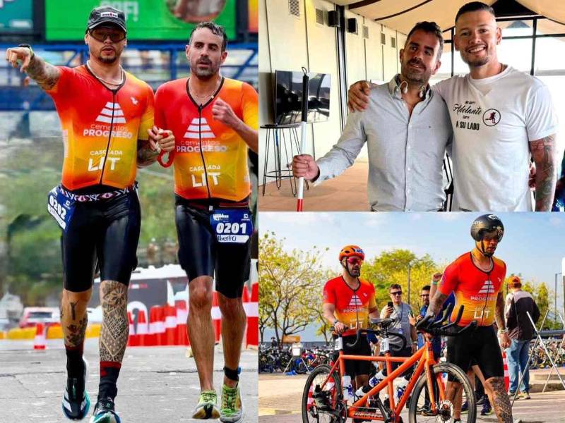 Hondureño destaca en primera edición del Ironman 70.3 junto a atleta no vidente