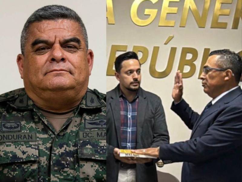 Fotografía de Ramiro Fernando Muñoz y el nombramiento del nuevo director de la Dirección de Lucha Contra el Narcotráfico (DLCN), Ever Danilo Mejía Mejía.