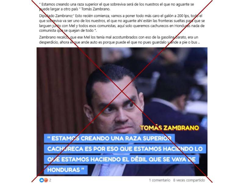 Captura de pantalla a una publicación de Facebook hecha el 28 de marzo de 2026.