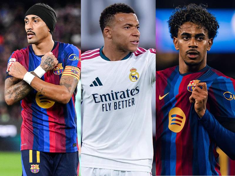 Así marcha la tabla de goleadores de la Liga Española 2026-2027 con dobletes de Raphinha y Lamine Yamal que presionan a Kylian Mbappé.