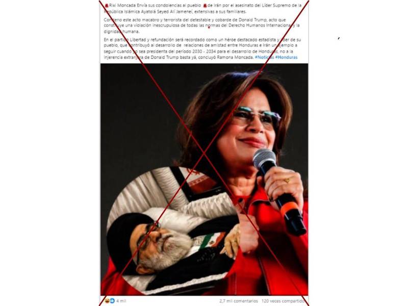 Captura de pantalla a una publicación de Facebook hecha el 3 de marzo de 2026.