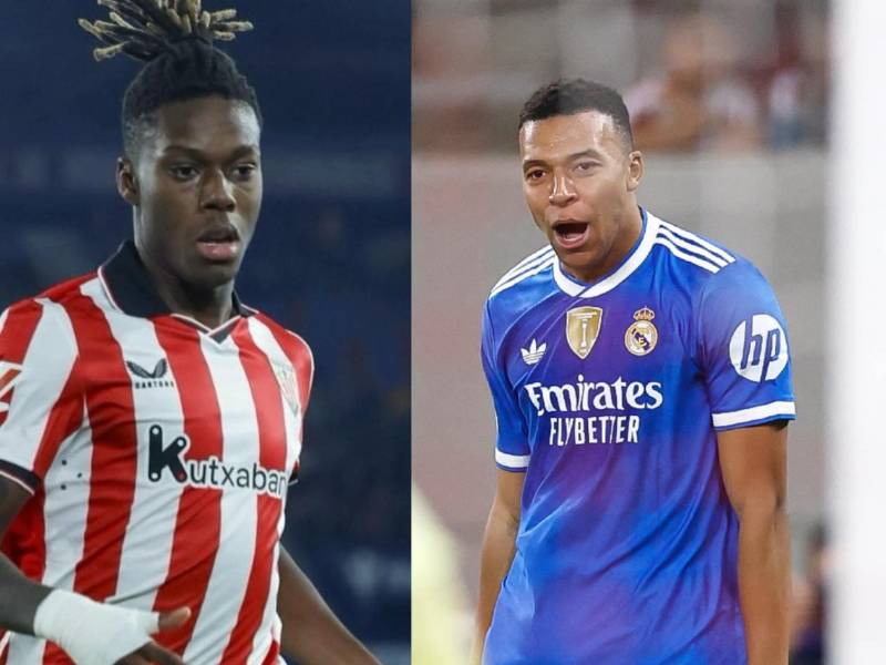 Nico Williams por Athletic Club y Mbappé en Real Madrid, figuras de ambos equipos.