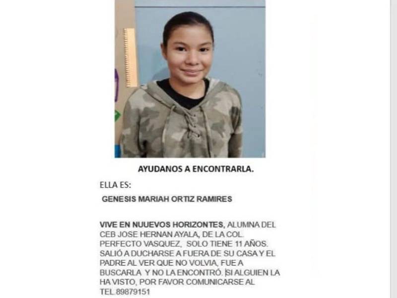 Familiares de la menor han realizado la búsqueda en diferentes puntos de San Pedro Sula.