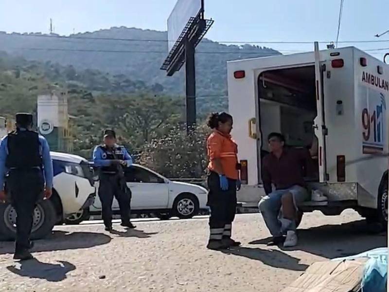 Vista de la escena del accidente en Funimaq, Chamelecón.