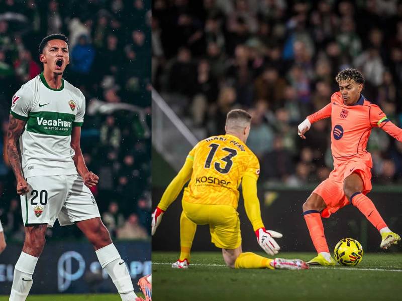 Álvaro Rodríguez marcó el gol del empate del Elche contra el Barcelona.