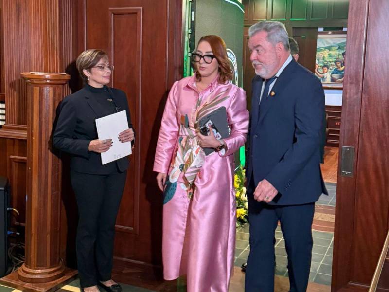 La gobernadora Alexa Solórzano lució un atuendo elegante.