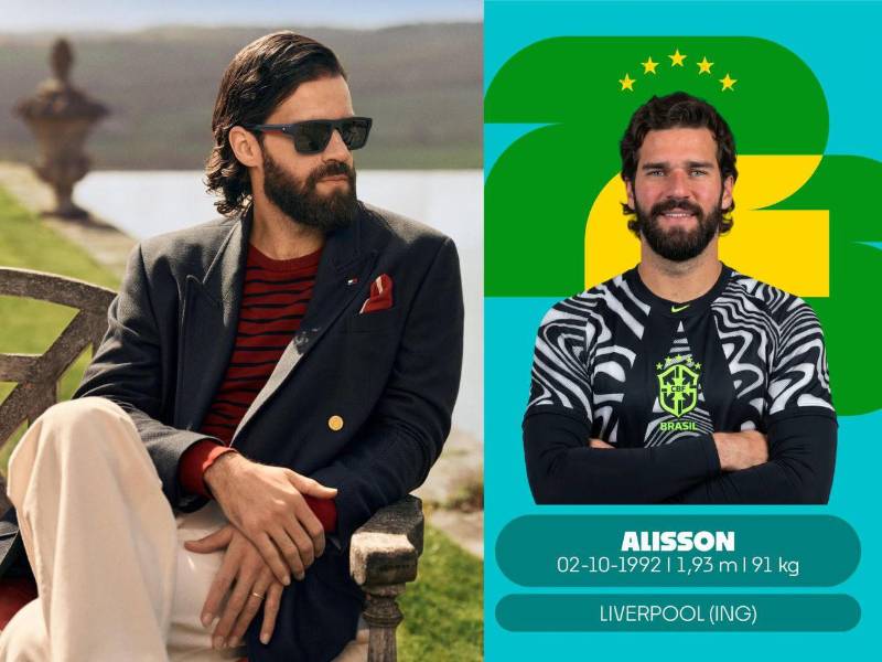 <b>11. Alisson Becker (Brasil): </b>Alisson Becker es un clásico moderno del taco de ojo futbolero. Barba perfecta, mirada serena, porte de hombre tranquilo y esa presencia de arquero maduro y sobrio que parece decir: “No se preocupen, yo lo tengo controlado”.